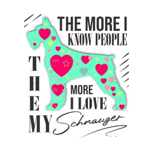 Schnauzer Lover hearts Design T-Shirt