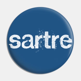 Sartre / Faded Vintage Look Fan Design Pin