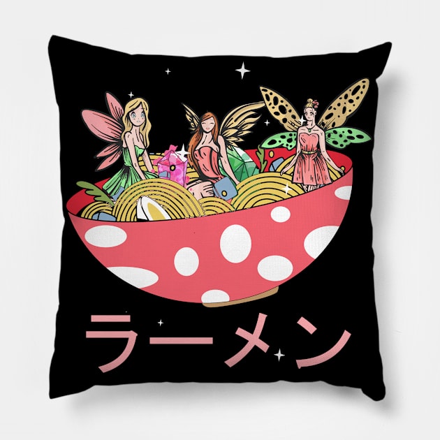 Fairycore Aesthetic Fairy Ramen Bowl Fairies Pillow by Alex21