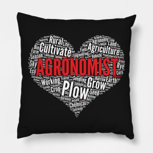 Agronomist Heart Shape Word Cloud Design Agronomy design Pillow