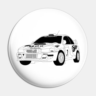 Subaru Imprezza Black Outline Pin