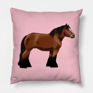 Brown Ardennes draft horse, brown horse Pillow