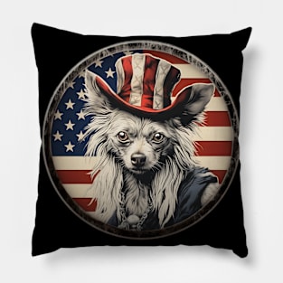 Patriotic Chinese Crested Pillow