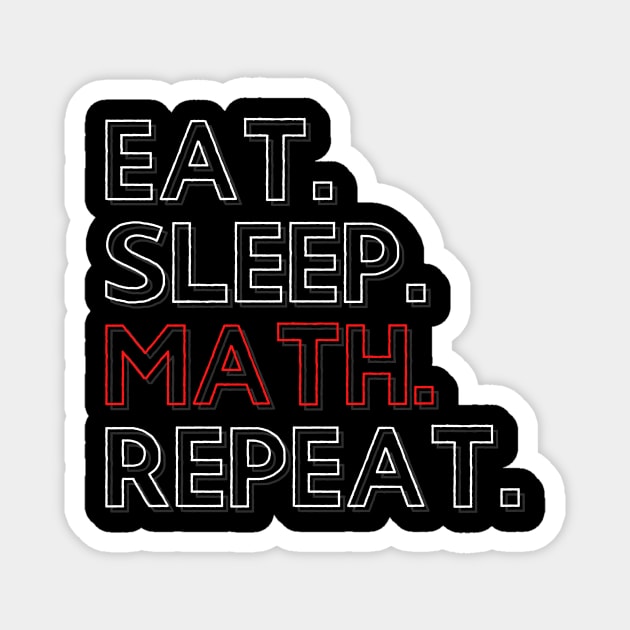 Eat Sleep Math Repeat Magnet by PhoenixDamn