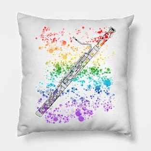 Bassoon Rainbow Colours Bassoonist Woodwind Musician Pillow