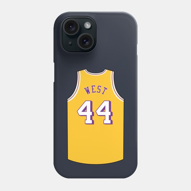 Jerry West Los Angeles Jersey Qiangy Phone Case by qiangdade