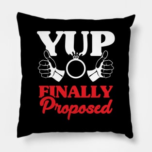 Engagement Announcement Funny Yup I Proposed Design for Future Groom or Almost Not a Bachelor Pillow