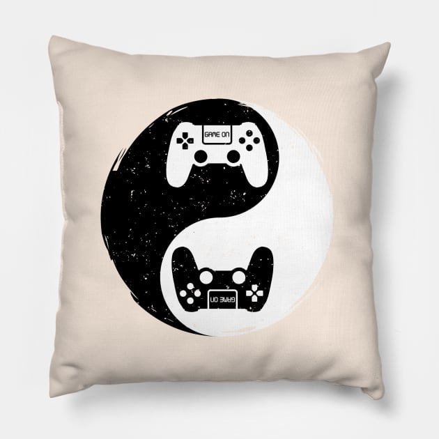 Gamer Gift Video Game Yin Yang Symbol Pillow by HiDearPrint