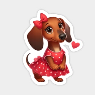 Dachshund Diva Valentine Magnet