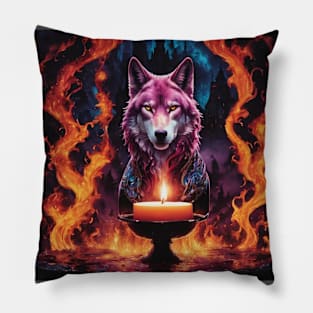 fire wolf design Pillow