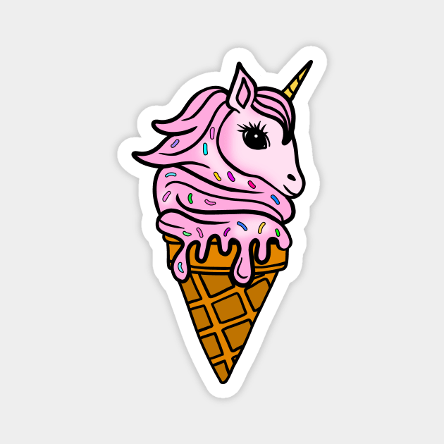 Unicorn Icecream Dripping, Magical Love Unicorns Magnet by logiamerch