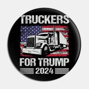 Truckers For Trump 2024 American Flag Pin