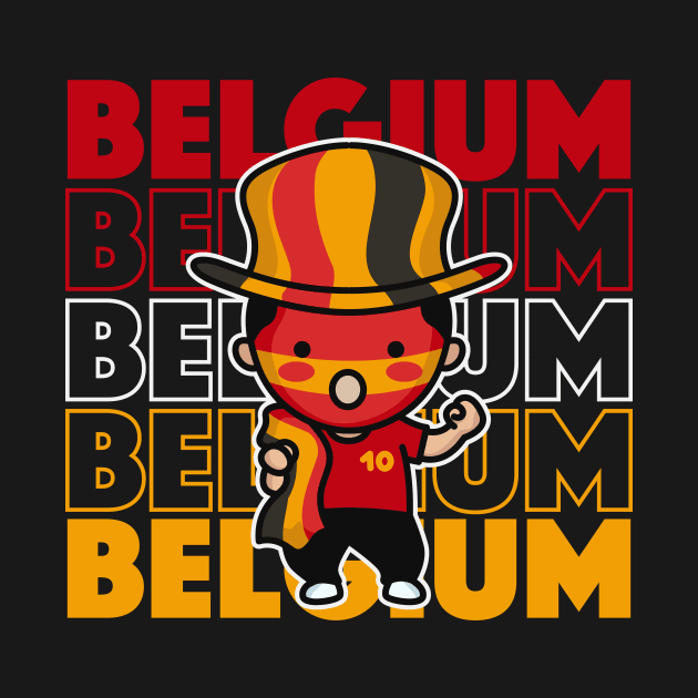 Belgium Football Fan // Kawaii Cute Belgian Soccer Supporter by SLAG_Creative