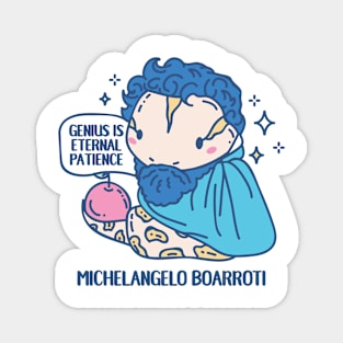 Michelangelo Boarroti Funny Animal pun Magnet