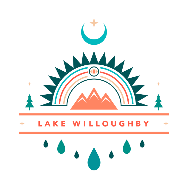 lake willoughby boho rainbow moon by LeapDaze