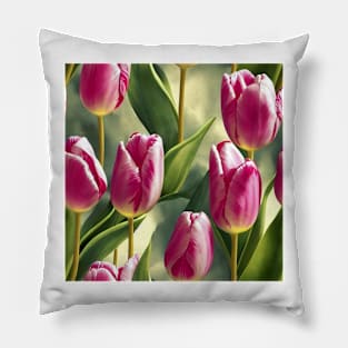 Watercolor tulip pattern Pillow