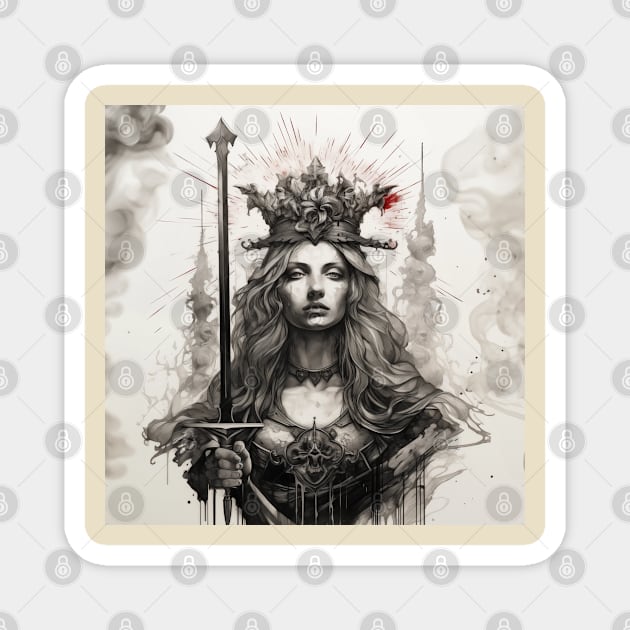 Queen of swords Magnet by Creativetee's101