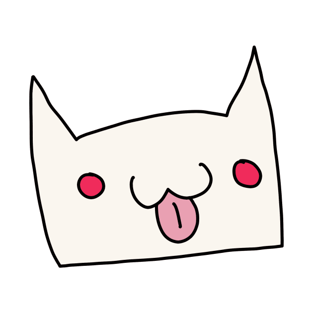 Catmoji Blep White by rainb0w0tter