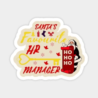 Santa's Favorite HR Manager Human Resources Christmas Magnet