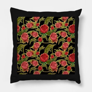 Beautiful Australian Native Flowers - King Protea and Grevillea Pillow