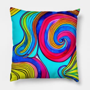 Watercolor Swirl Pattern Pillow
