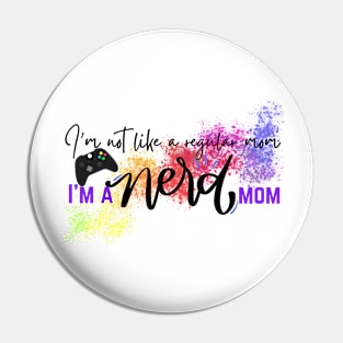 Nerd Mom (black text) Pin