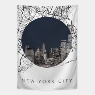 New York City Streets Collage Tapestry