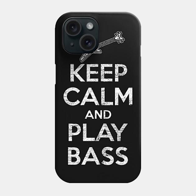 Bassist Retro Keep Calm Quote Musician Bass Guitar Phone Case by ShirtsShirtsndmoreShirts