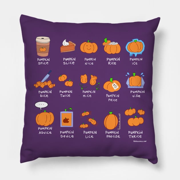 Pumpkin Spice Time Pillow by radiochio