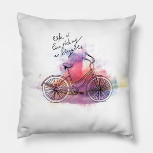 Bicycle Watercolor Pillow