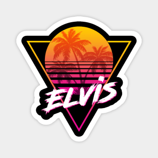 Elvis - Proud Name Retro 80s Sunset Aesthetic Design Magnet