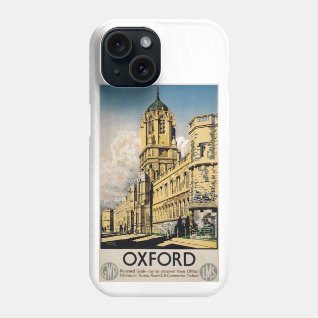 Oxford - Vintage Railway Travel Poster - 1938 Phone Case by BASlade93