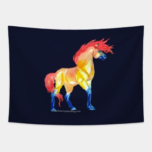 Wind Blown Fire Horse Tapestry