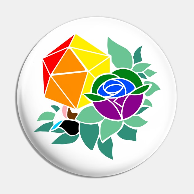 Pretty Poly Rose Progressive Pride Pin by thedicegoddess