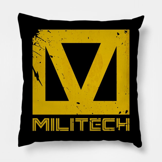 Cyberpunk Militech Logo - Worn Pillow by Reds94