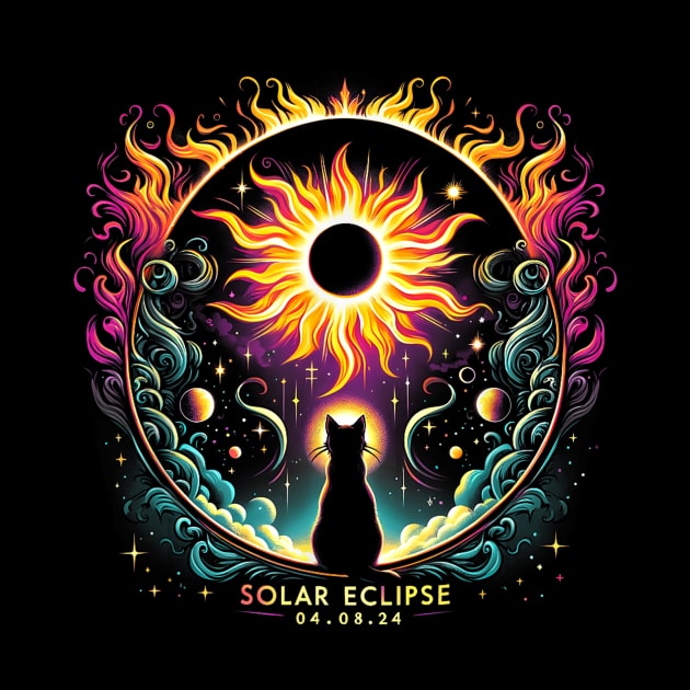 Totality April 8 2024 Solar Eclipse Cat Lover Astronomy Gift For Men Women kids by FortuneFrenzy