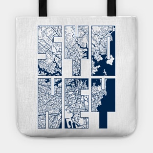 Sydney, Australia City Map Typography - Coastal Tote