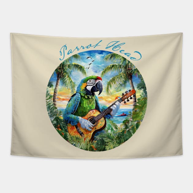 Parrot Head Circle Tapestry by CreativePhil