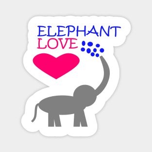 Love Elephants Love Hearts Love Wildlife Magnet