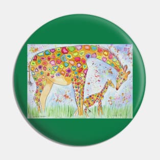 Colourful Giraffe Love Pin