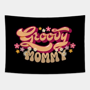 Funny Groovy Mommy, Young, Cool, Hippie, Best Mom Mother's Day Humor Tapestry