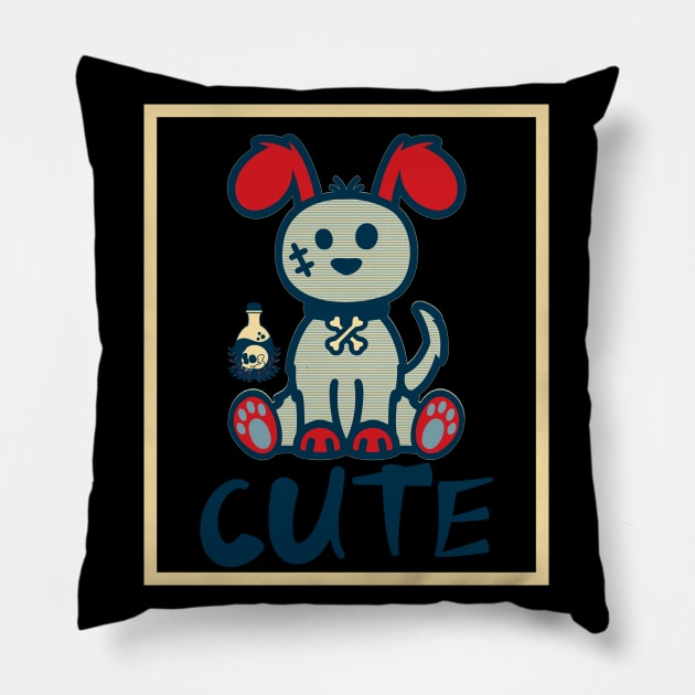 Cute But Creepy Retro Halloween Pillow by alcoshirts