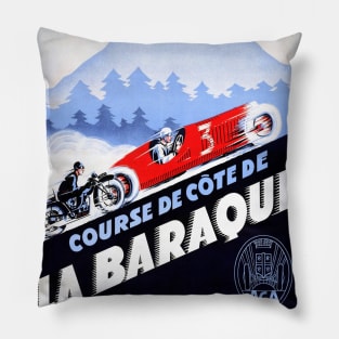 Vintage Travel Poster France Course de Cote de La Baraque Pillow