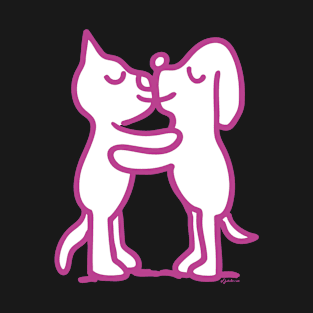 Cat & Pooch Smooch - JoKoBo T-Shirt