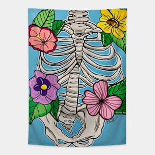 Ribcage with Flowers Tapestry