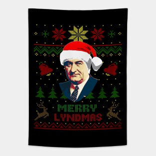 Lyndon B Johnsson Funny Merry Christmas Tapestry