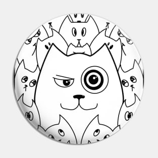 Cats Doodle Art. Funny qute Cat illustration Pin