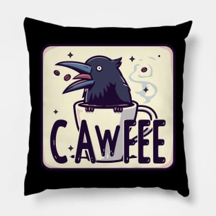 Funny Cawfee Crow Pillow