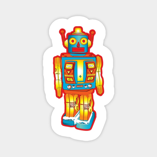 The Unimpressed Robot Magnet by juliechicago