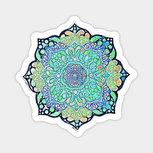 Turquoise Mermaid Mandala Magnet